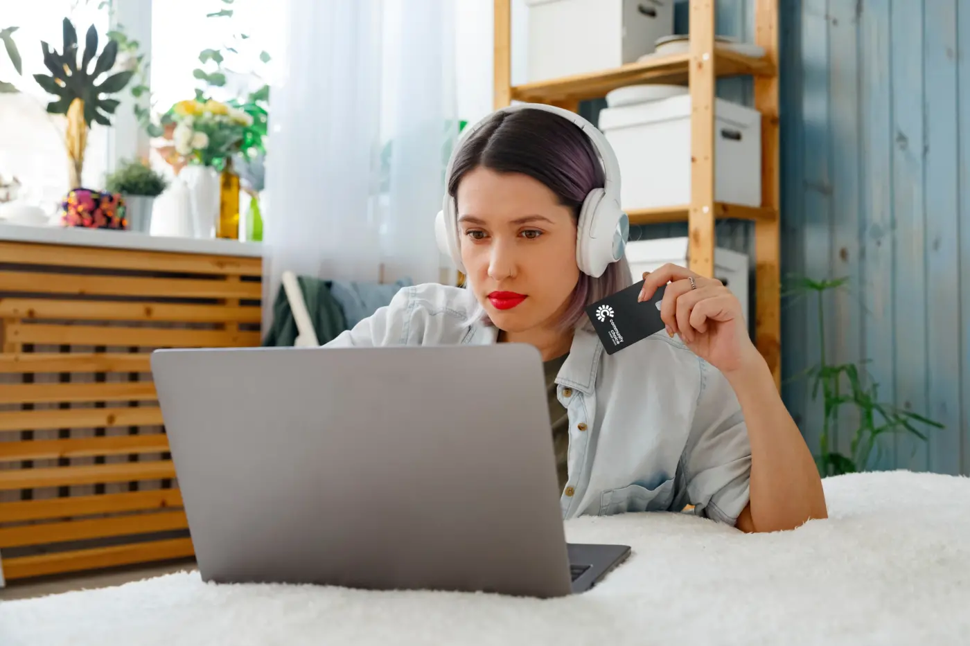 woman using laptop