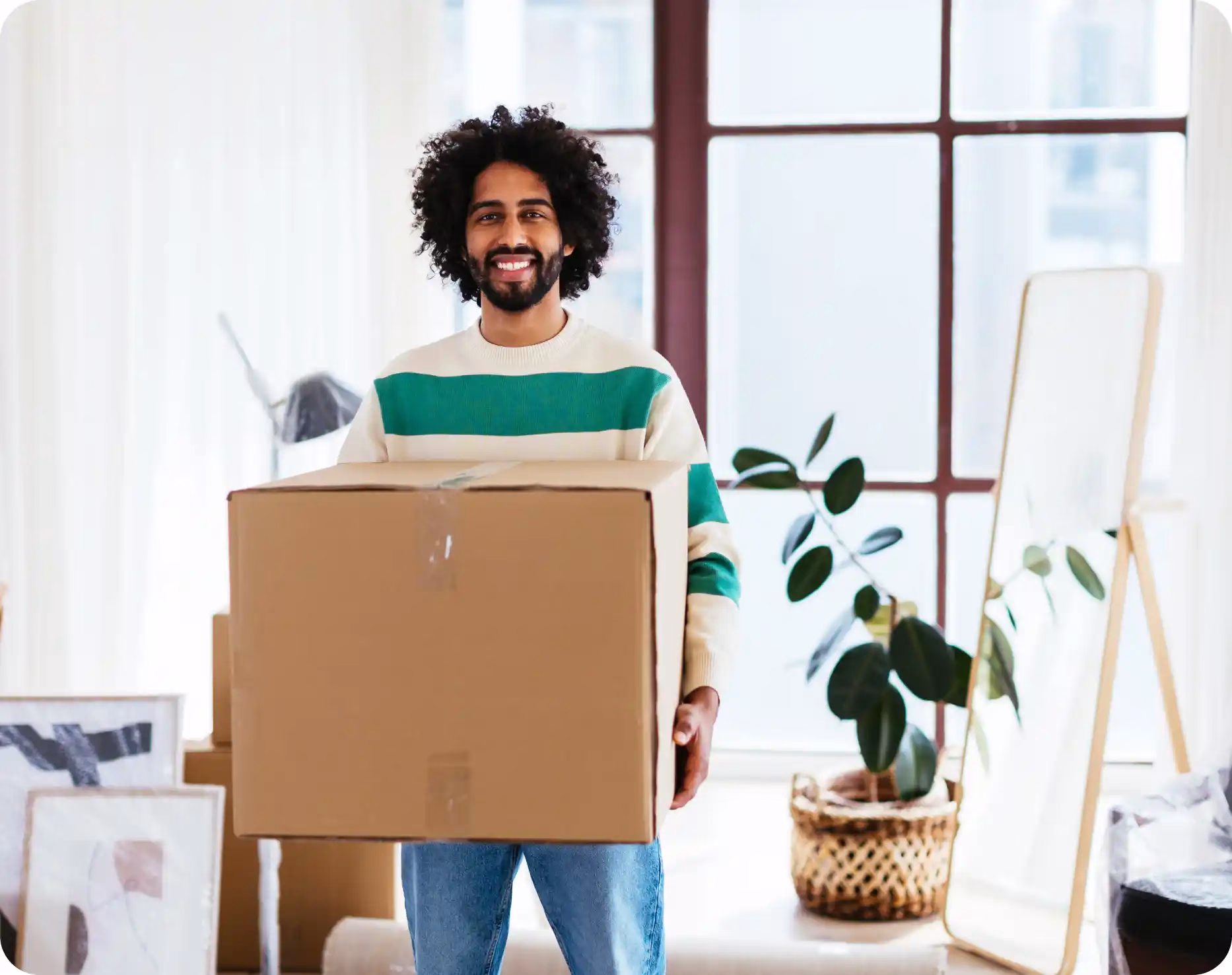 A man moving into his new home thanks to Community Choice Choice Map services
