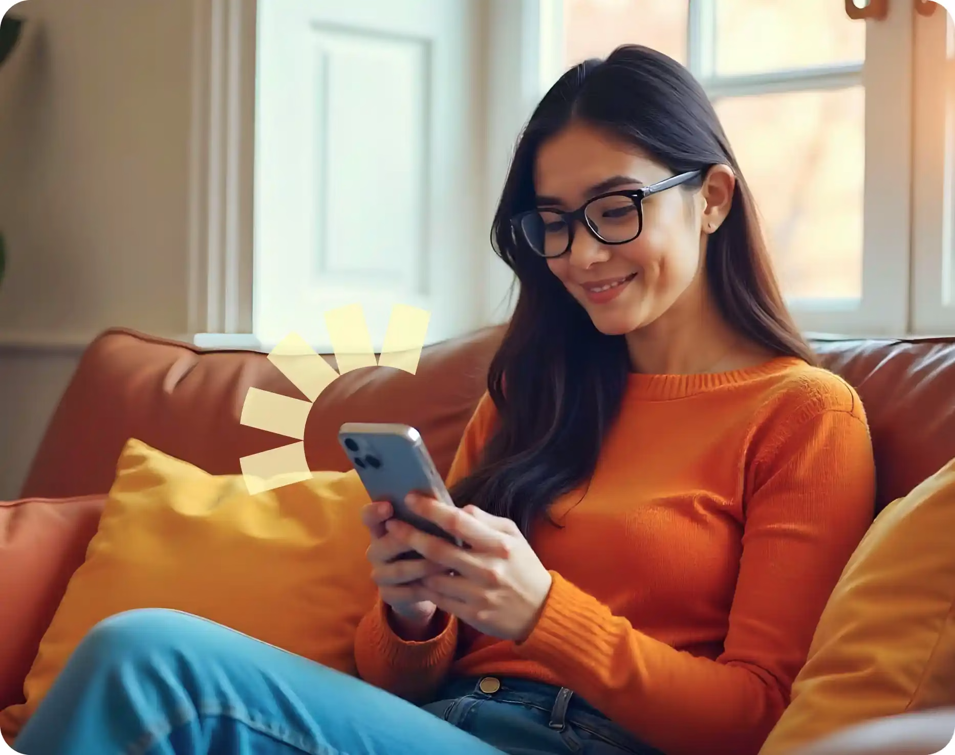 A woman on her Community Choice Credit Union e-banking app looking at her money market account