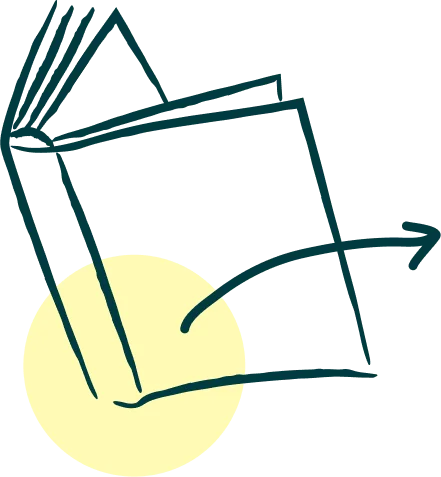 A graphic of an open book. Community Choice gives big, back to the community - including schools.