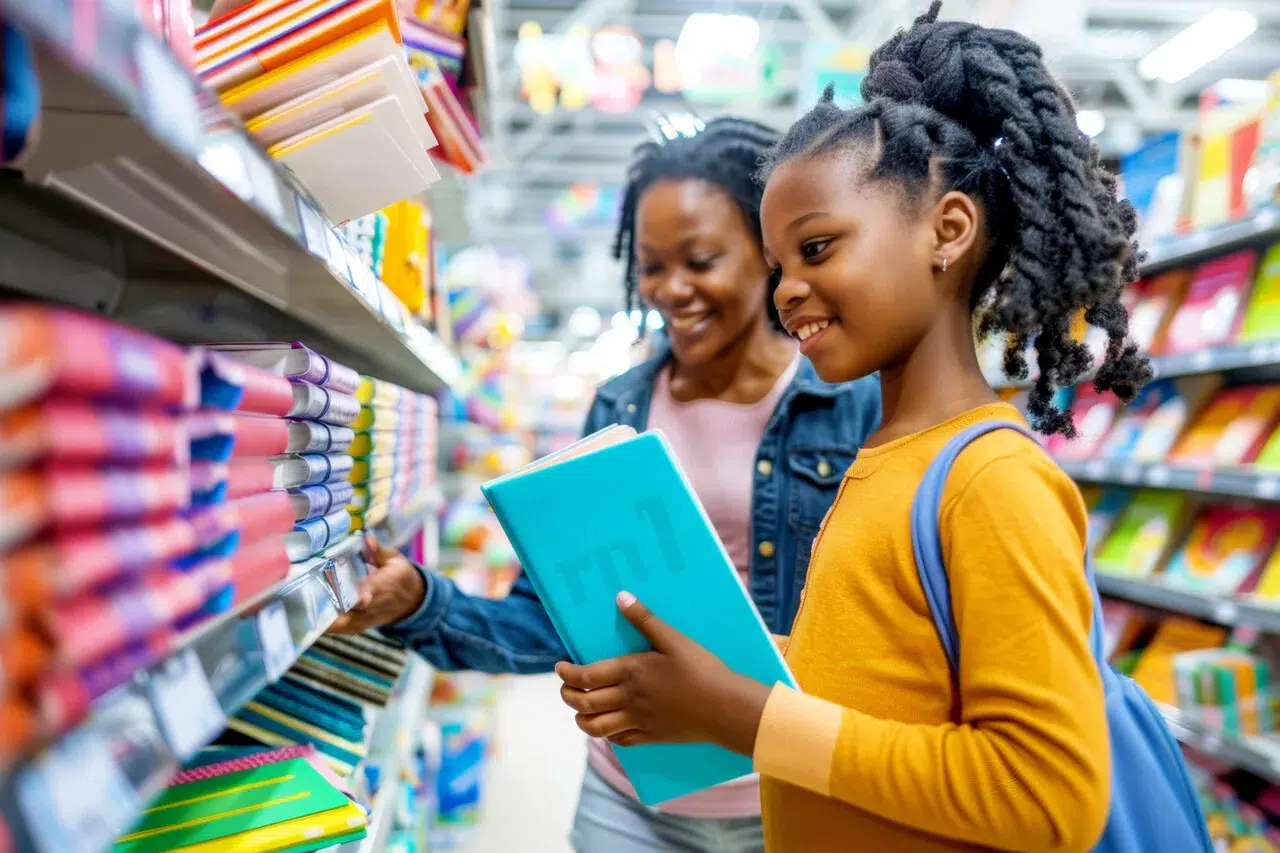 A mother and daughter shopping for school supplies - Community Choice Credit Union