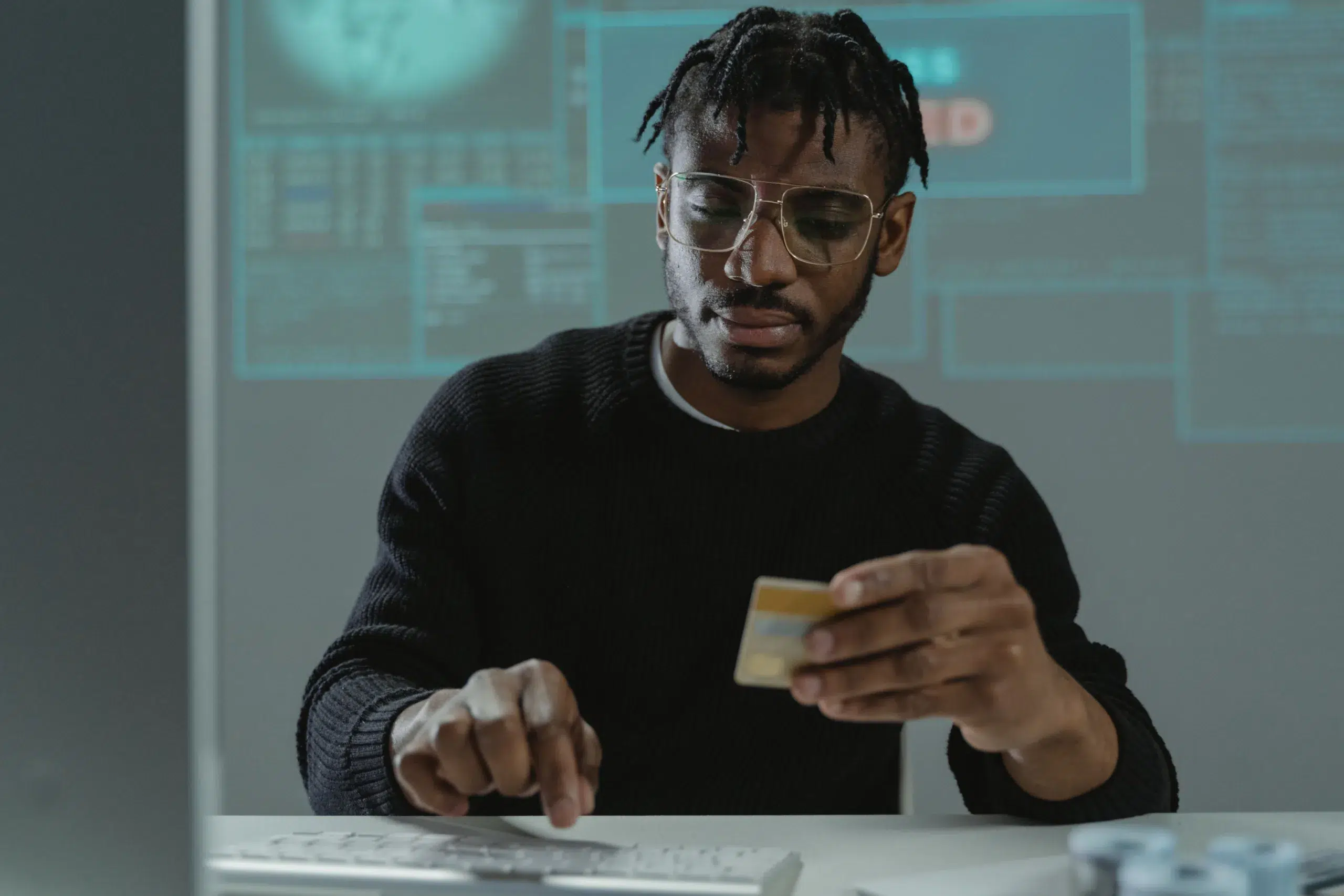 A man in cybersecurity. Community Choice Credit Union.